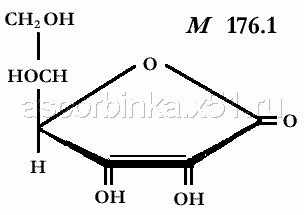 Структурная формула аскорбиновой кислоты